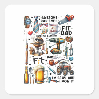 Sticker Carré Meilleur papa jamais