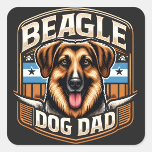 Sticker Carré Meilleur Papa Jamais - Cadeau Personnel Chien Papa