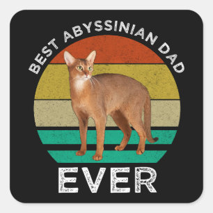 Sticker Carré Meilleur Père Abyssin Jamais