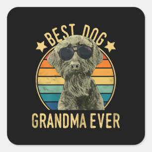 Sticker Carré Meilleur Schnauzer Géant de Grand-mère de chien