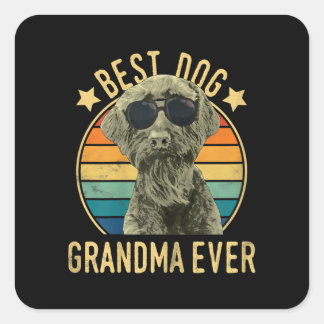 Sticker Carré Meilleur Schnauzer Géant de Grand-mère de chien