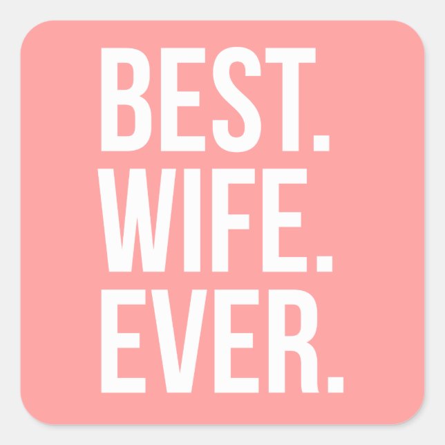 Sticker Carré Meilleure femme jamais un texte blanc moderne en r (Devant)