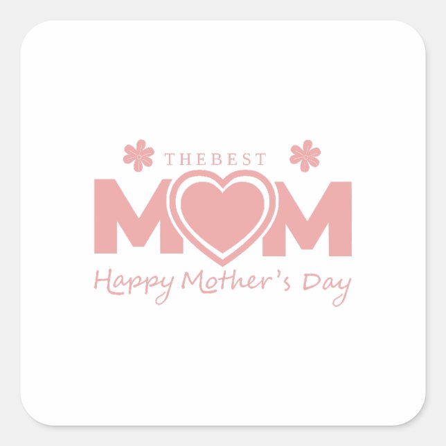 Sticker Carré Meilleure Maman (Devant)