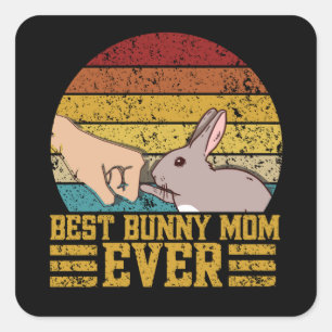Sticker Carré Meilleure maman Bunny jamais