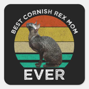 Sticker Carré Meilleure maman Cornish Rex de tous les temps