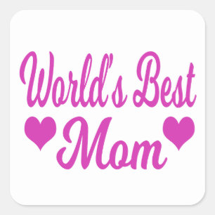 Sticker Carré Meilleure Maman du Monde Rose