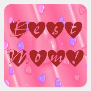 Sticker Carré Meilleure maman en Hearts