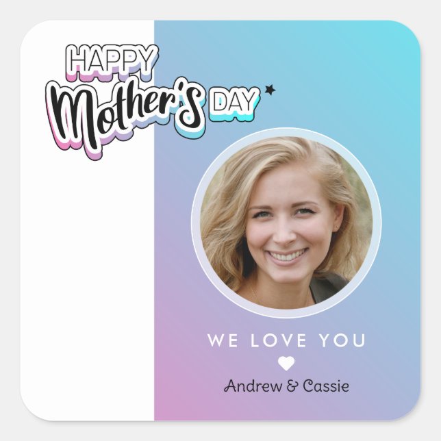 Sticker Carré Meilleure maman jamais (Devant)