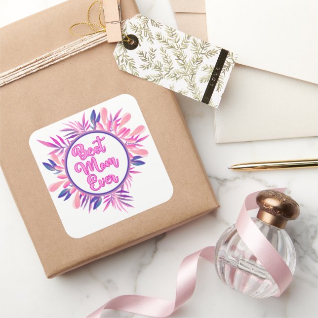 Sticker Carré Meilleure maman jamais (Cadeaux)