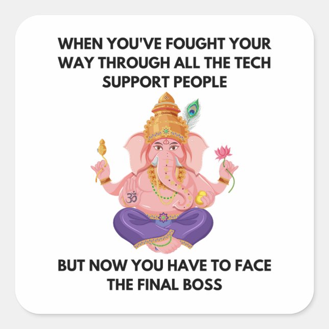 Sticker Carré Meilleure prise en charge technique (Devant)