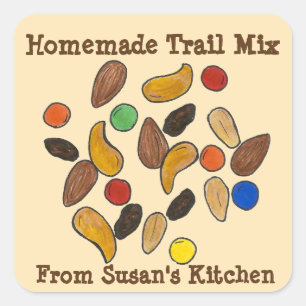 Sticker Carré Mélange De Piste Fait Maison Fabriqué Avec Love Ki