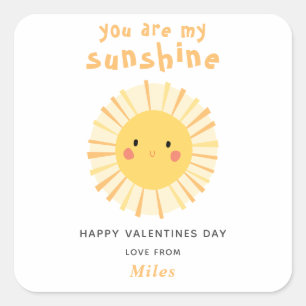 Sticker Carré Mélange jaune soleil illustration valentines jour