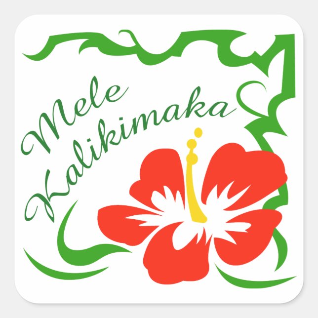 Sticker Carré Mele Kalikimaka (Devant)
