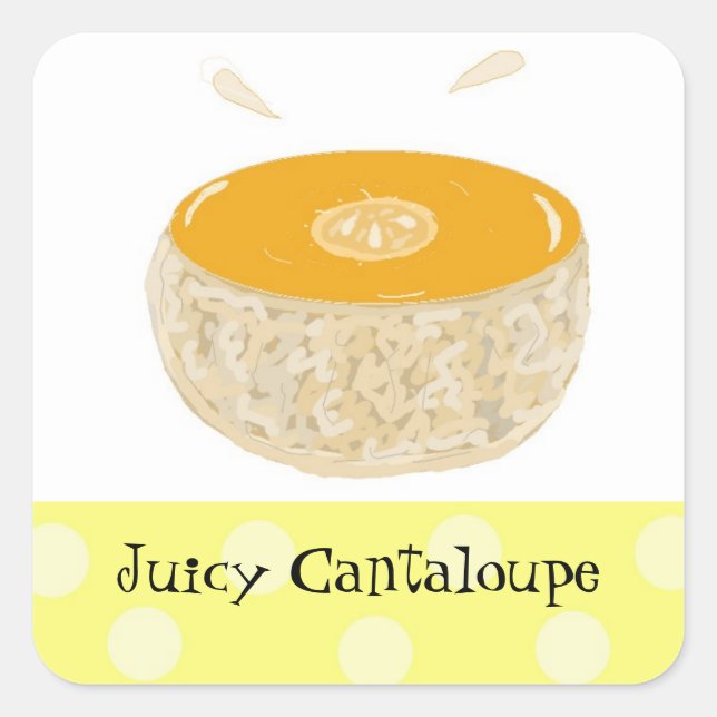 Sticker Carré Melon Cantaloup Juteux (Devant)