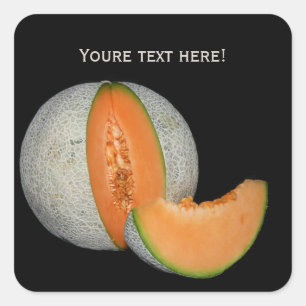 Sticker Carré Melon Cantaloupe tranché