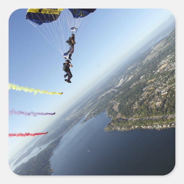 Sticker Carré Membres de l'équipe de parachutistes de la marine  (Devant)