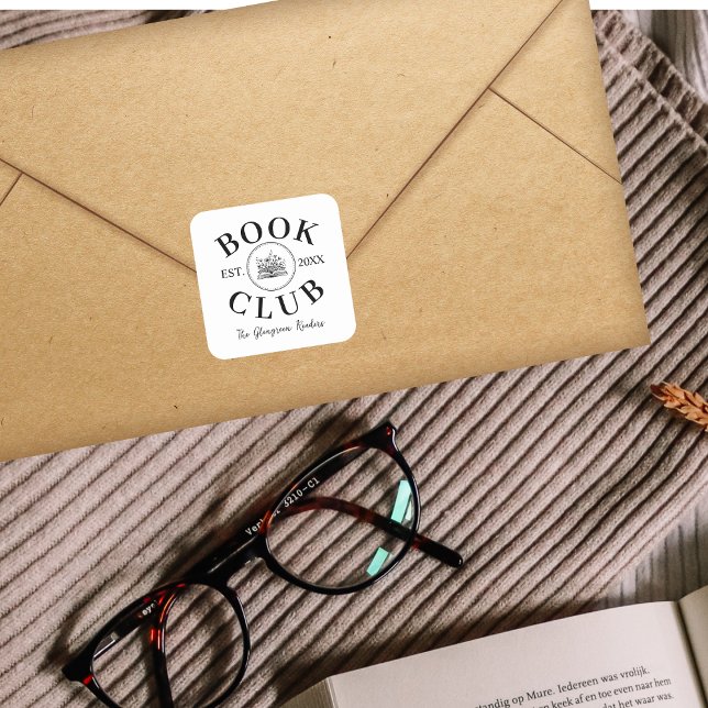 Sticker Carré Membres du club de livres personnalisés (Créateur téléchargé)