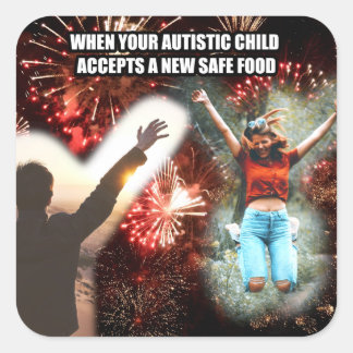 Sticker Carré Mème de célébration de nourriture sûre pour enfant