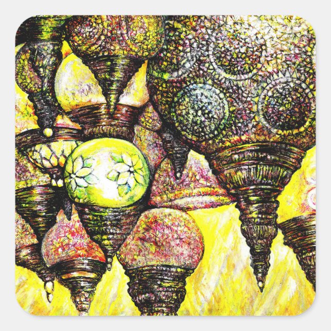 Sticker Carré Même plus grande idée de couleur (Devant)