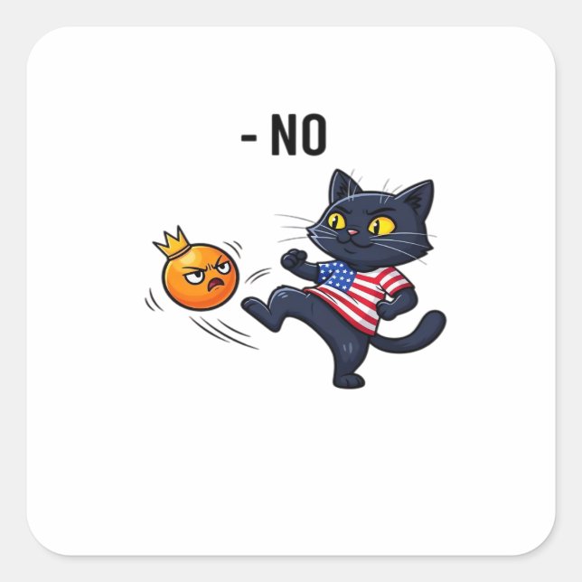 Sticker Carré Mème politique drôle sans design de chat (Devant)
