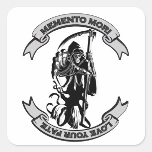 Sticker Carré MEMENTO MORI Love Your Fate Grim