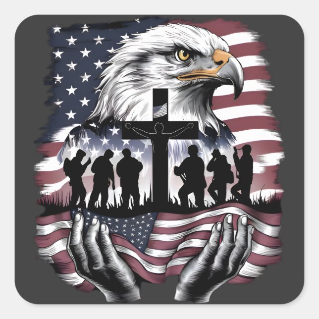 Sticker Carré Mémorial patriotique (Devant)