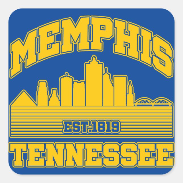 Sticker Carré Memphis, Tennessee (Devant)