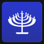 Sticker Carré Menorah bleue<br><div class="desc">Vous aimerez ce design juif cool bleu Hanoukka Menorah. Idéal pour les cadeaux ! Disponible sur les tee - shirts, les boîtiers de smartphones, les mousepads, les porte - clés, les affiches, les cartes, les couvertures électroniques, les manches d'ordinateur portable / carnet, les casquettes, les tasses, et plus encore! Visitez...</div>