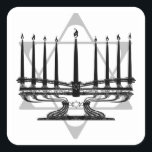 Sticker Carré Menorah et Star<br><div class="desc">Oeuvre originale de Thedustyphoenix.</div>