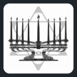 Sticker Carré Menorah et Star<br><div class="desc">Oeuvre originale de Thedustyphoenix.</div>