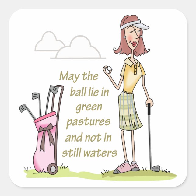 Sticker Carré Mensonge dans les pâturages verts (Devant)