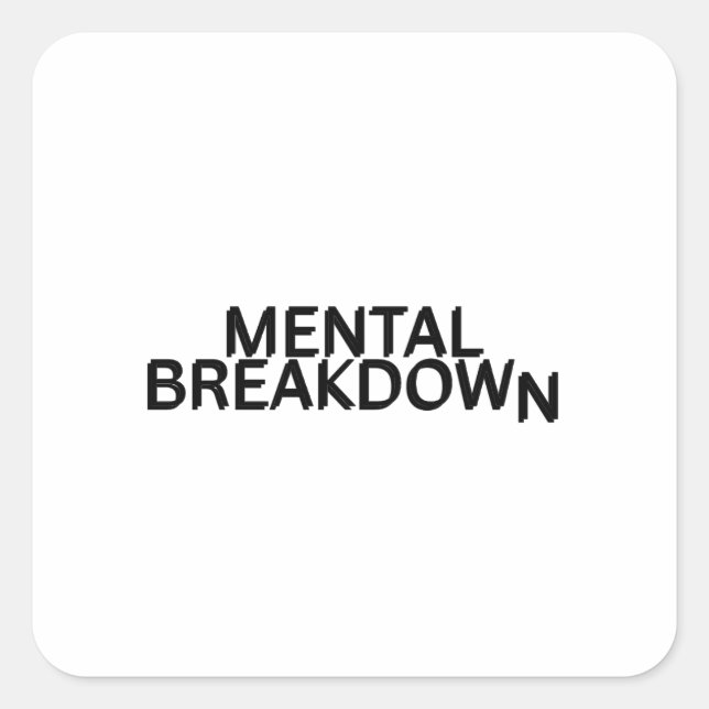 Sticker Carré Mental Breakdown Minimalist Tech  (Devant)