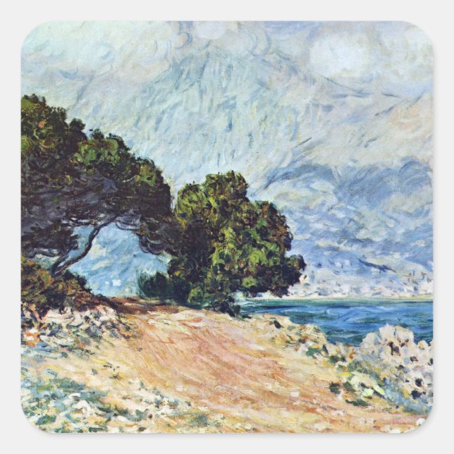 Sticker Carré Menton vu du Casquette Martin par Claude Monet (Devant)