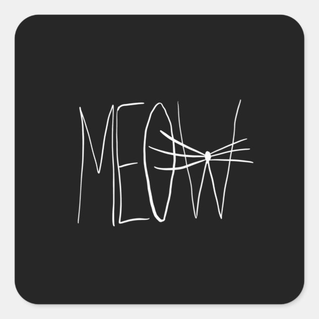Sticker Carré Meow (Devant)