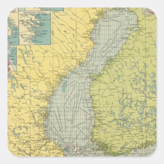 Sticker Carré Mer Baltique (Devant)