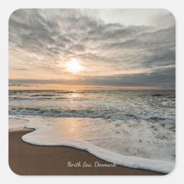 Sticker Carré Mer du Nord, Danemark coucher de soleil pittoresqu (Devant)