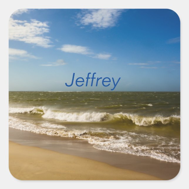 Sticker Carré Mer et vagues (Devant)