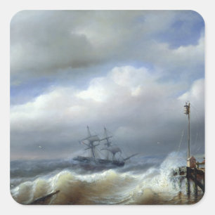 Sticker Carré Mer rugueuse dans la tempête, 1846
