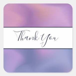 Sticker Carré Merci Abstrait moderne avec brumage rose et violet