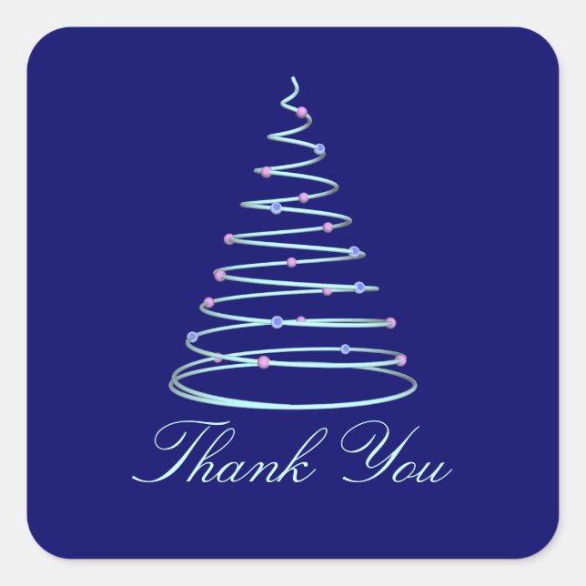 Sticker Carré "Merci" - Arbre de Noël torride (Devant)