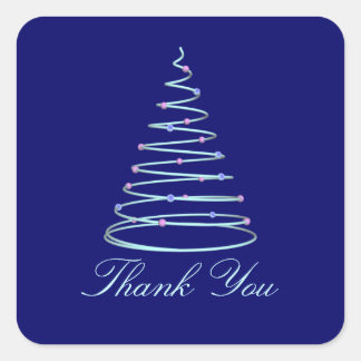Sticker Carré "Merci" - Arbre de Noël torride