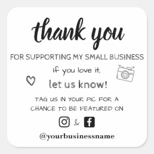 Sticker Carré merci aux petites entreprises facebook instagram m