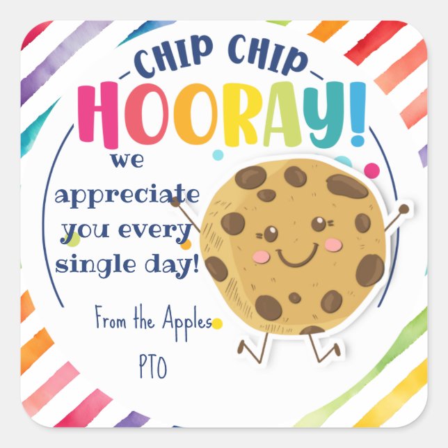 Sticker Carré Merci biscuit cadeau de faveur vous êtes le meille (Devant)