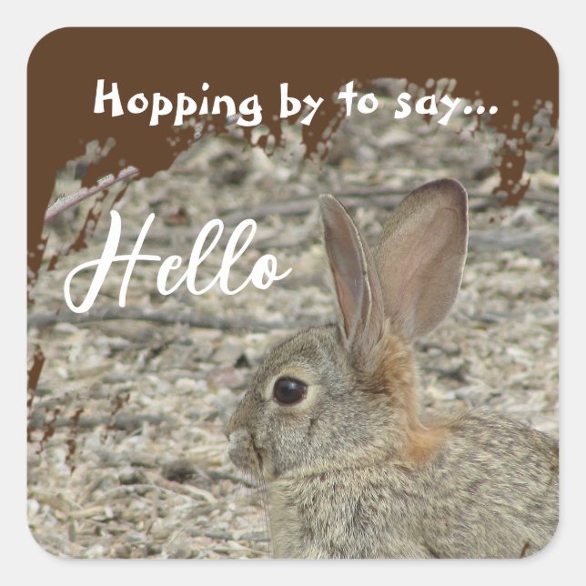 Sticker Carré Merci Bunny Photo Genre Neutre Appréciation (Devant)