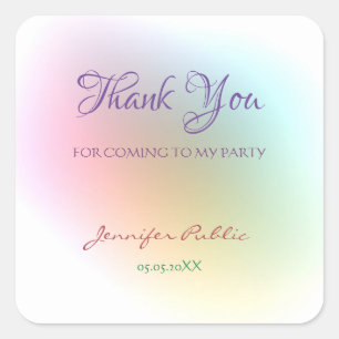 Sticker Carré Merci coloré Modèle manuscrit