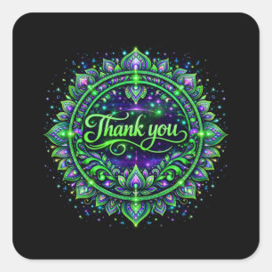Sticker Carré Merci Conception de gratitude élégante