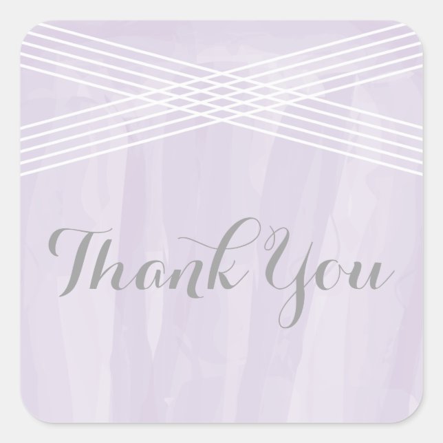 Sticker Carré Merci couleur aquarelle violet (Devant)