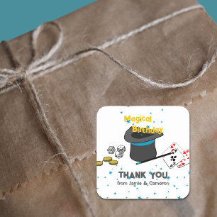 Sticker Carré Merci d'anniversaire de la magie