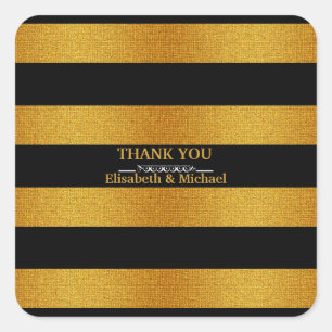 Sticker Carré Merci de bandes Black & Gold personnalisées