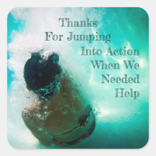 Sticker Carré Merci de Jumping Into Action